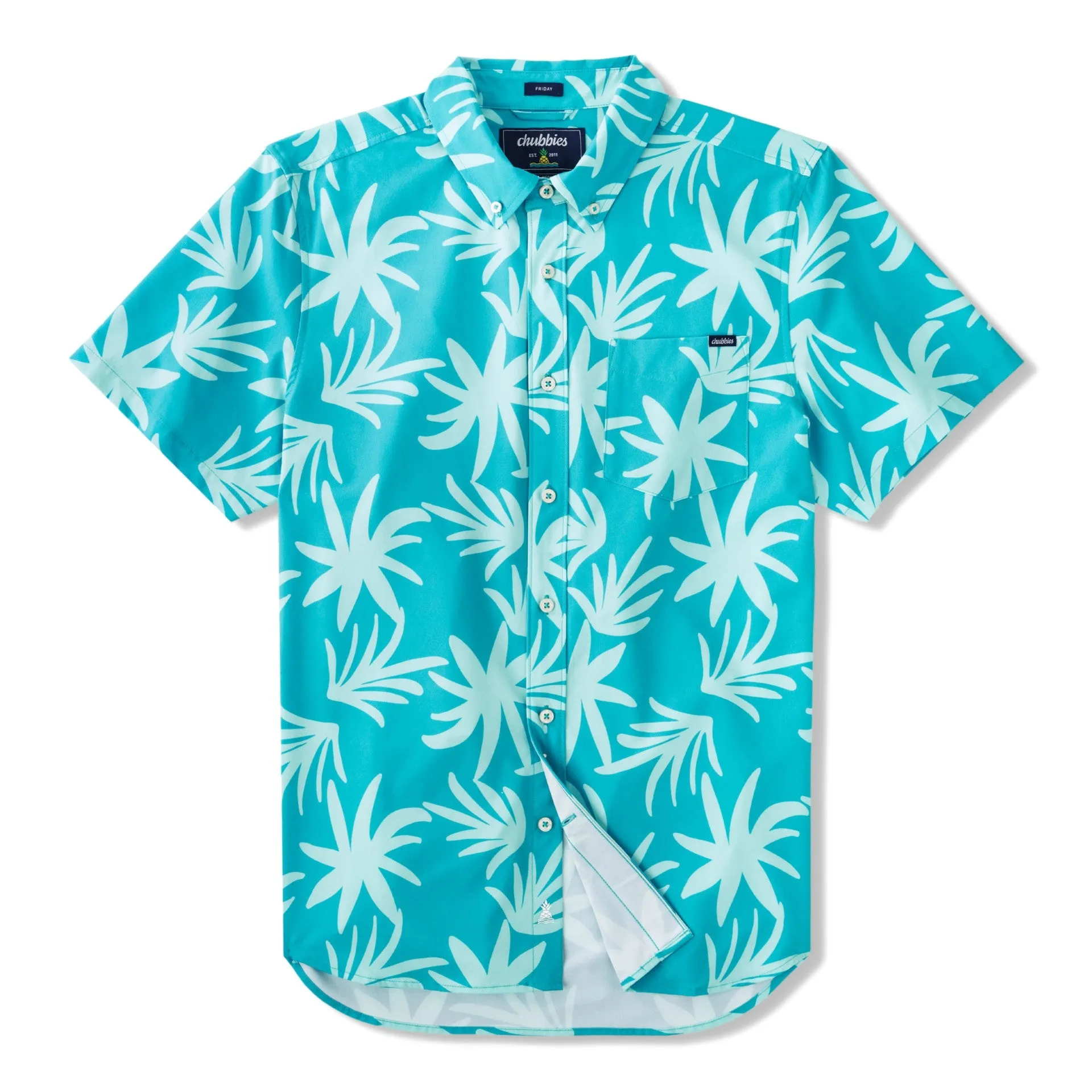 Chubbies The Madness Performance Short Sleeve Sport Shirt - Teal