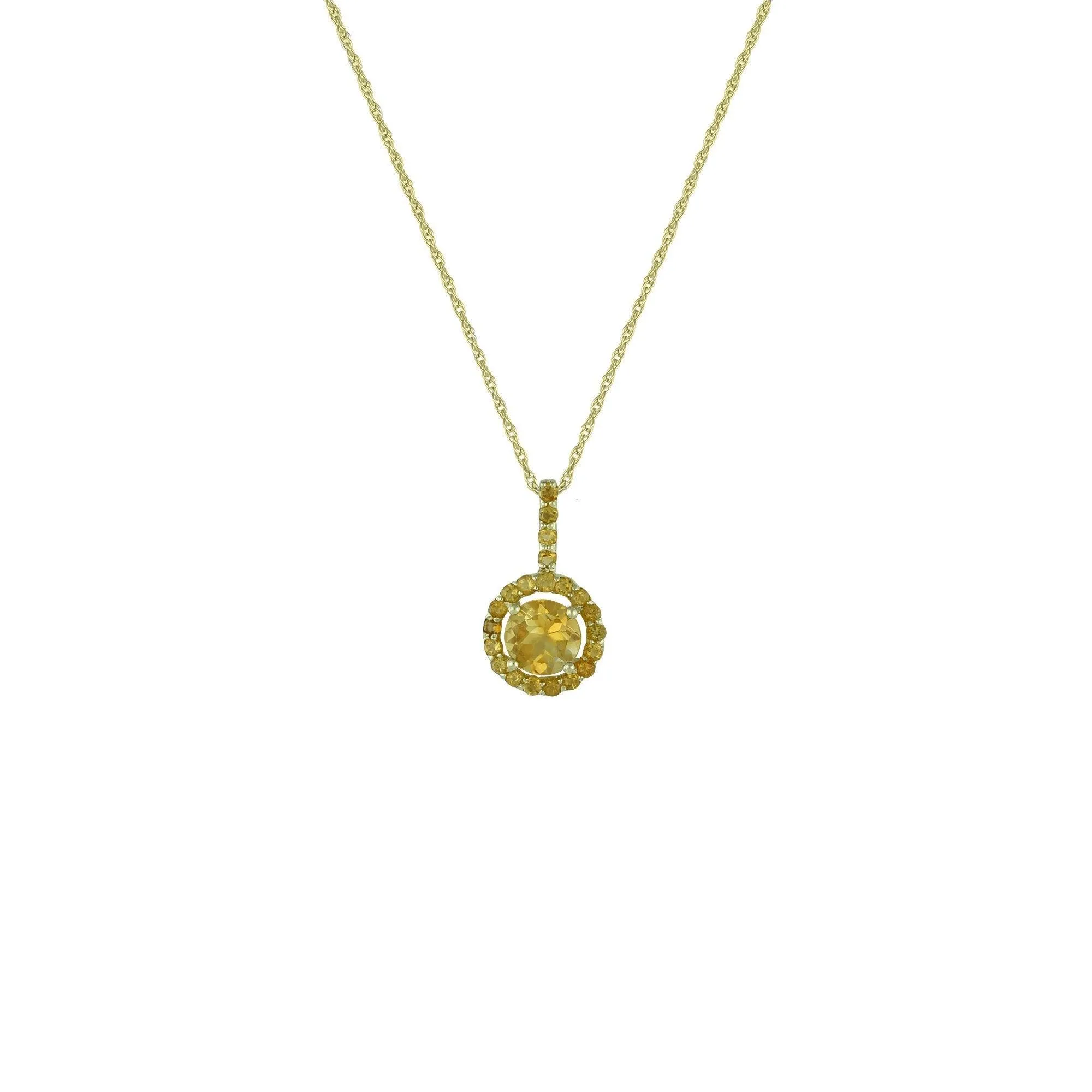 Citrine Fashion Pendant in 10K Yellow Gold