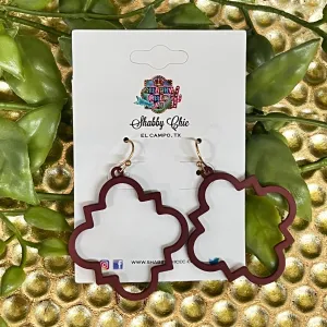 Classic Quatrefoil Earrings - Maroon