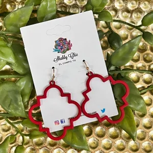 Classic Quatrefoil Earrings - Red