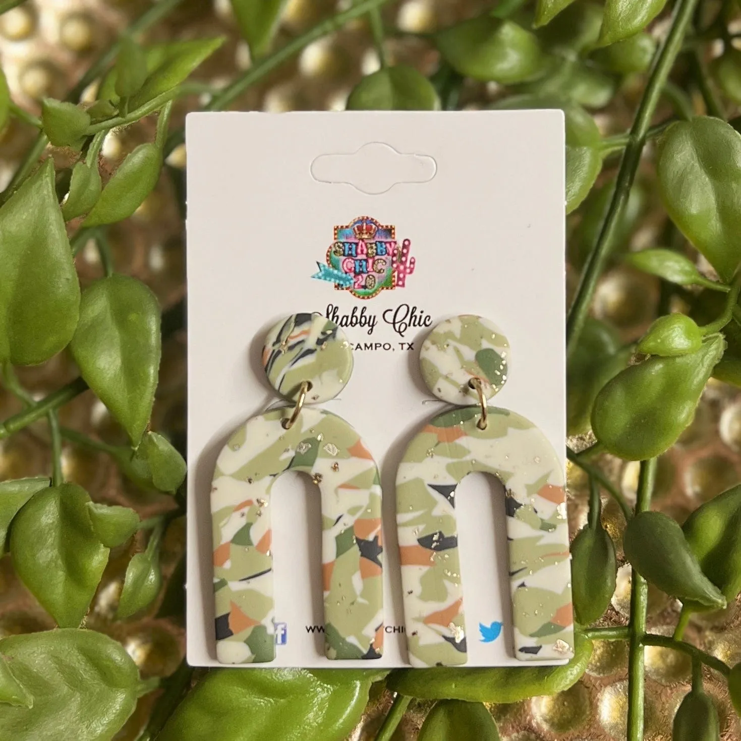 Clay Camo Earrings