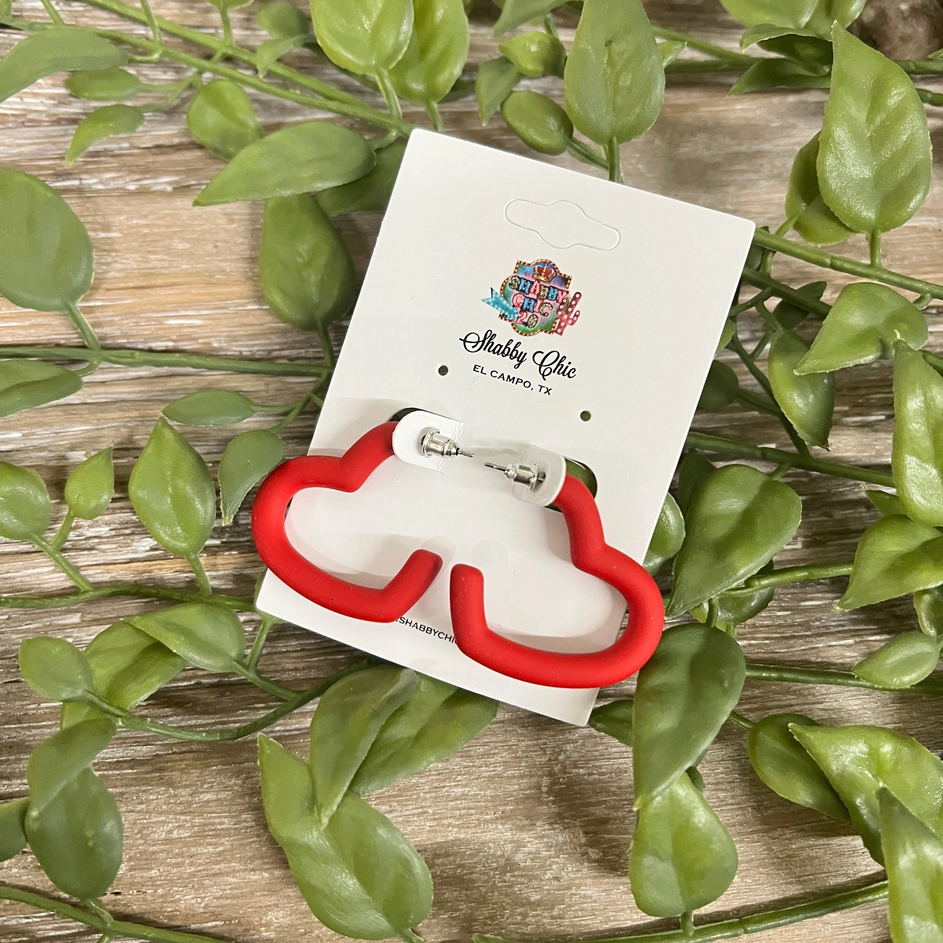 Clay Heart Hoop Earrings