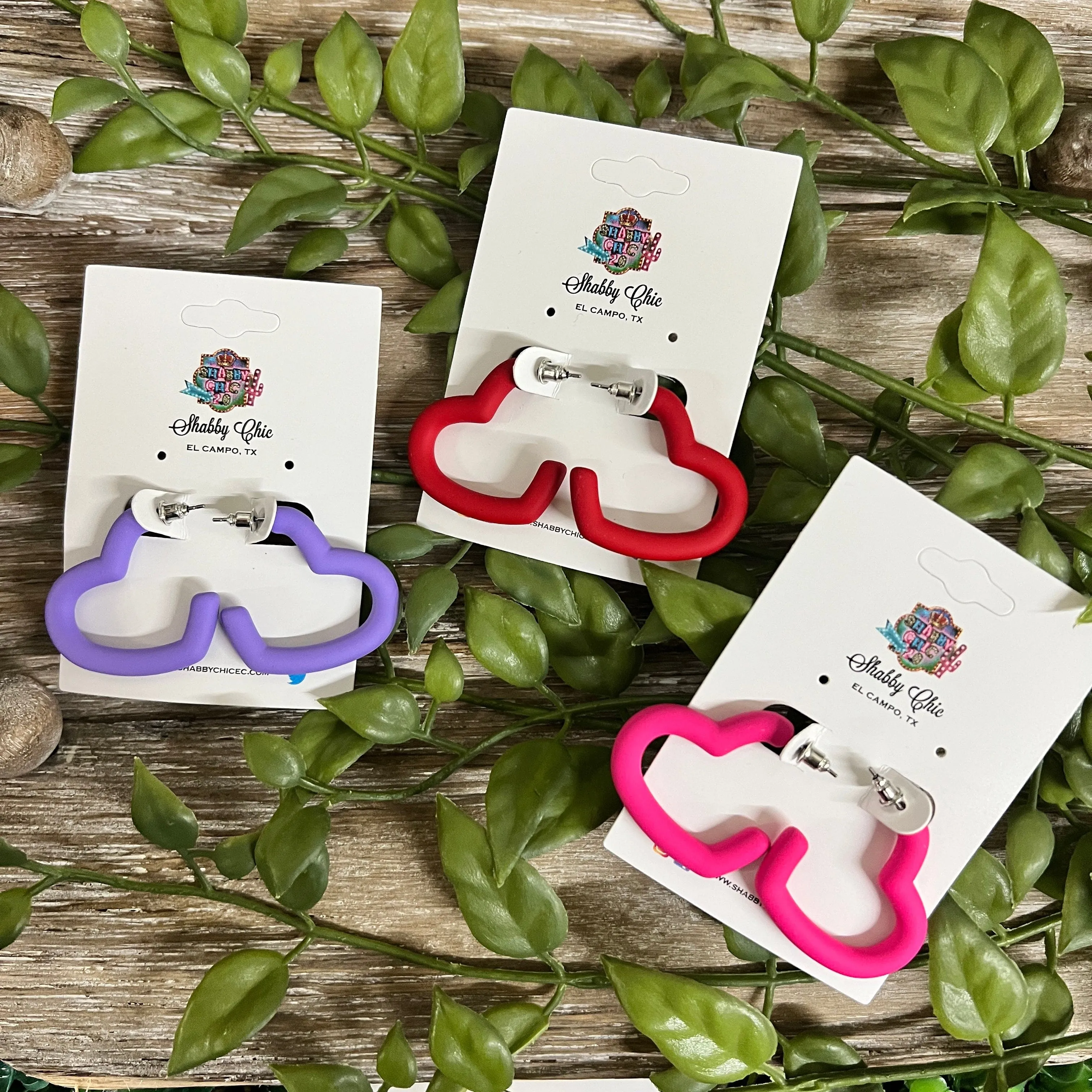 Clay Heart Hoop Earrings
