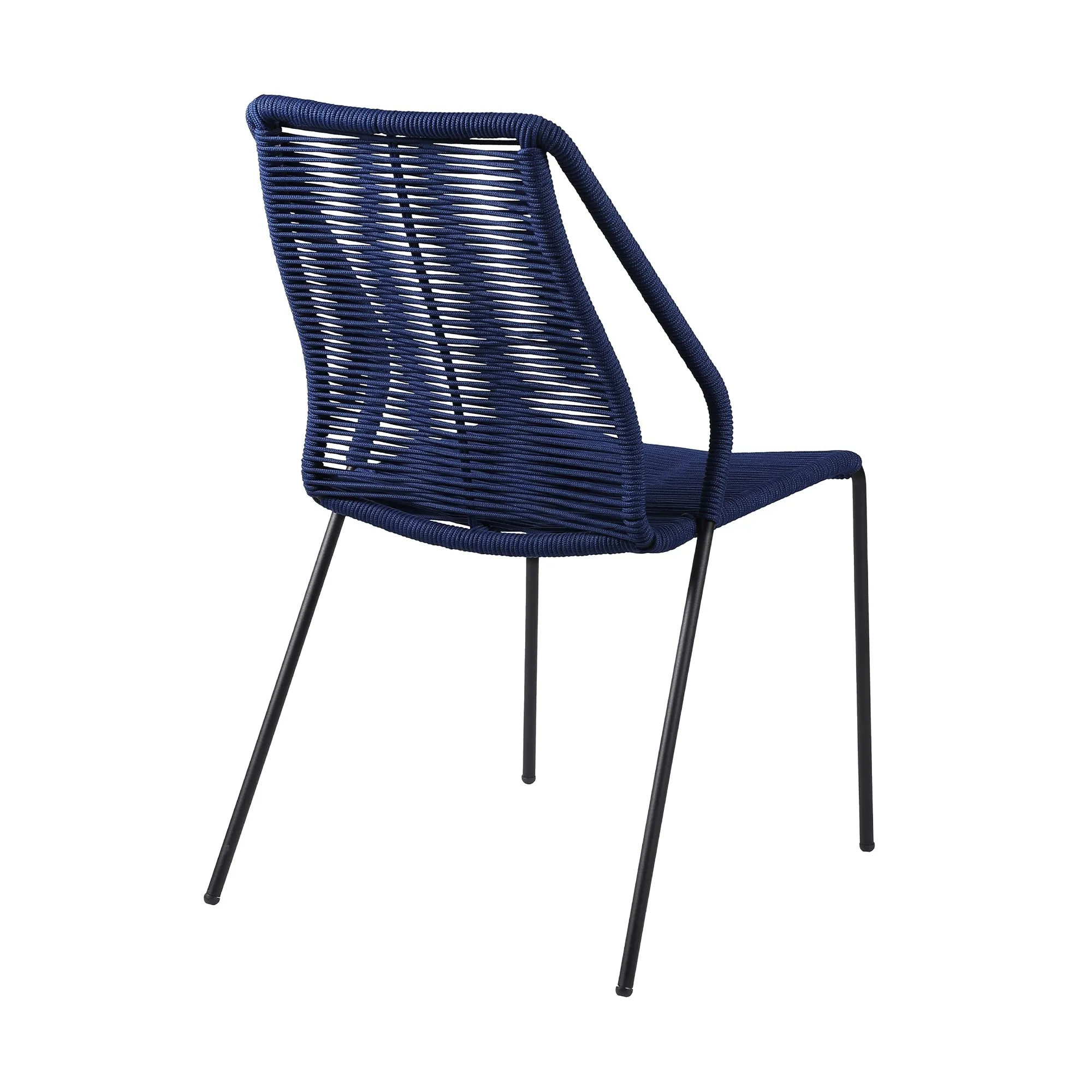 Clip Indoor Outdoor Stackable Steel Dining Chair with Rope