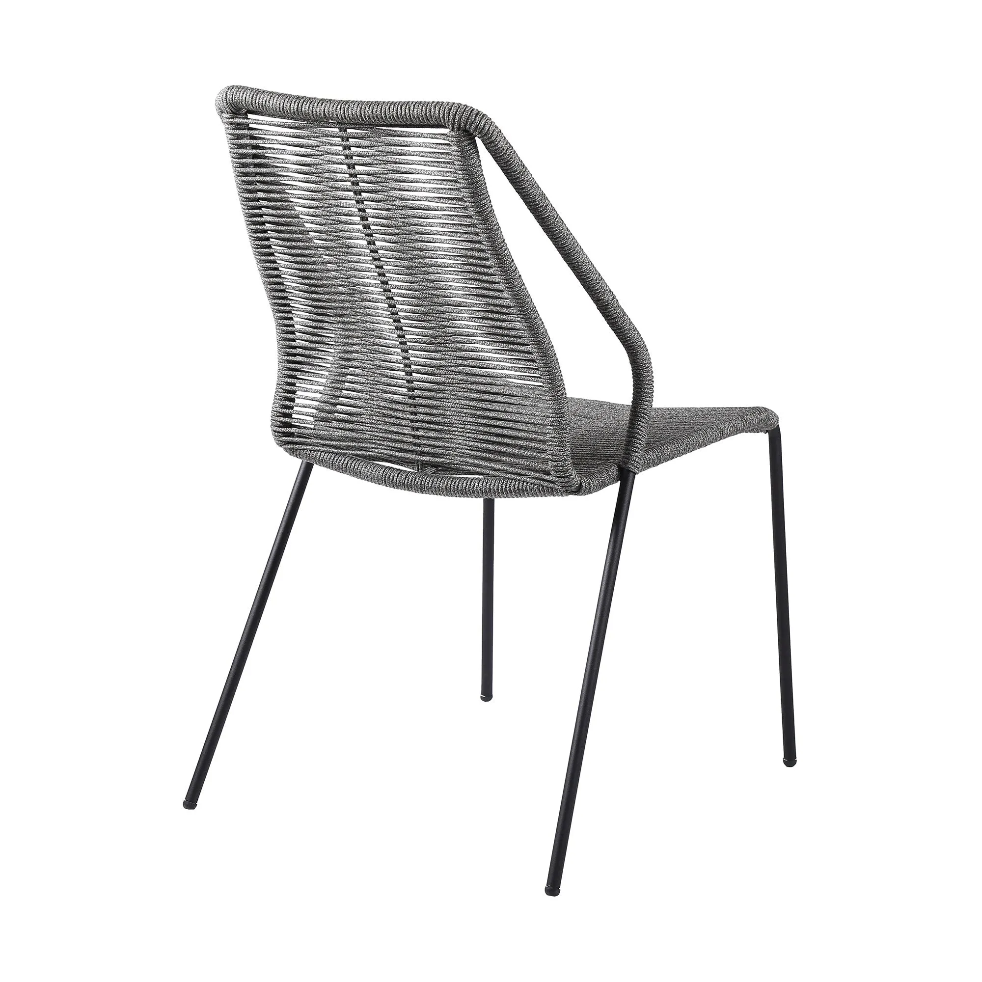 Clip Indoor Outdoor Stackable Steel Dining Chair with Rope