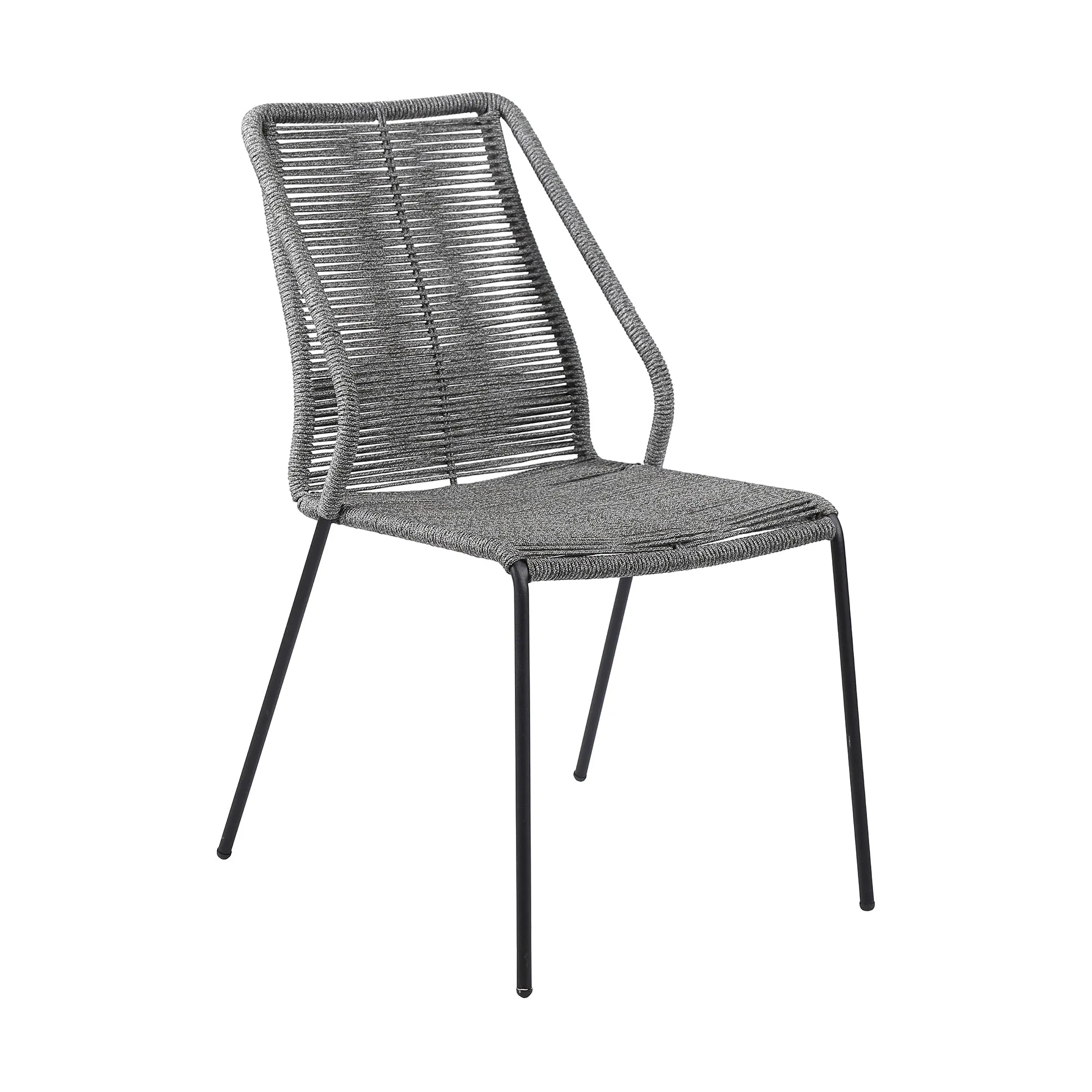 Clip Indoor Outdoor Stackable Steel Dining Chair with Rope