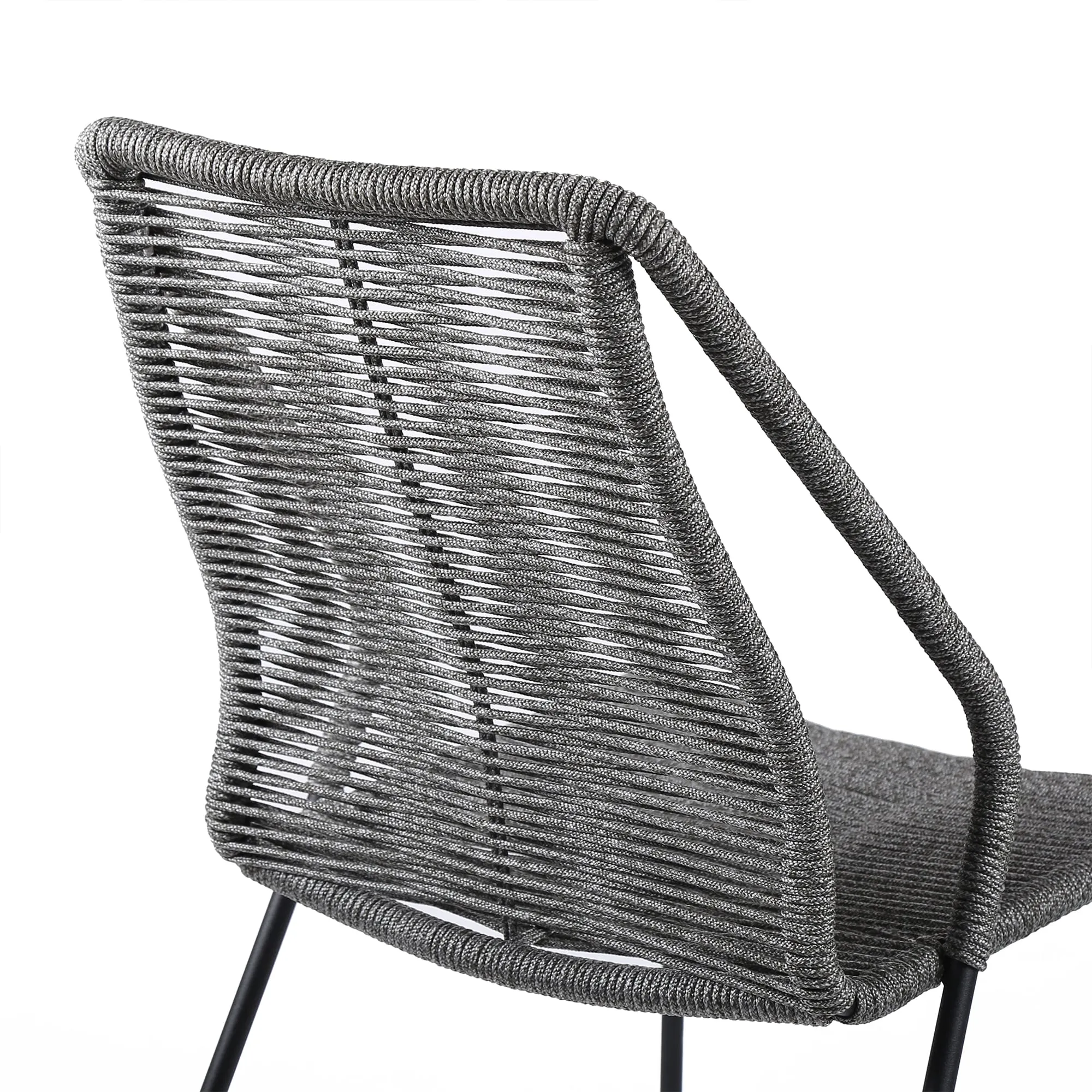Clip Indoor Outdoor Stackable Steel Dining Chair with Rope