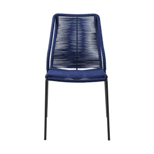 Clip Indoor Outdoor Stackable Steel Dining Chair with Rope
