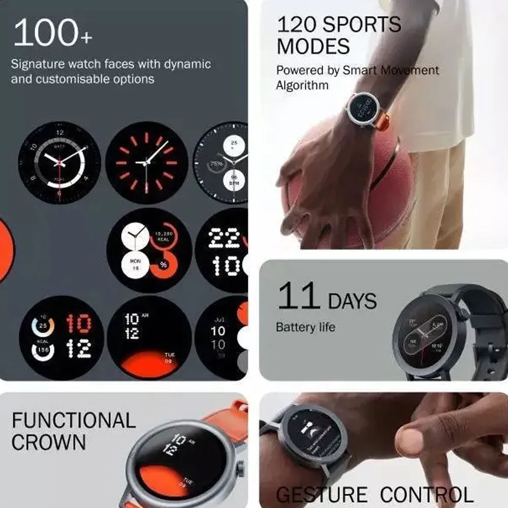 CMF Watch Pro 2 D398 Smart Watch (45mm - GPS) Dark Gray Metal Case With Dark Gray Silicon Strap