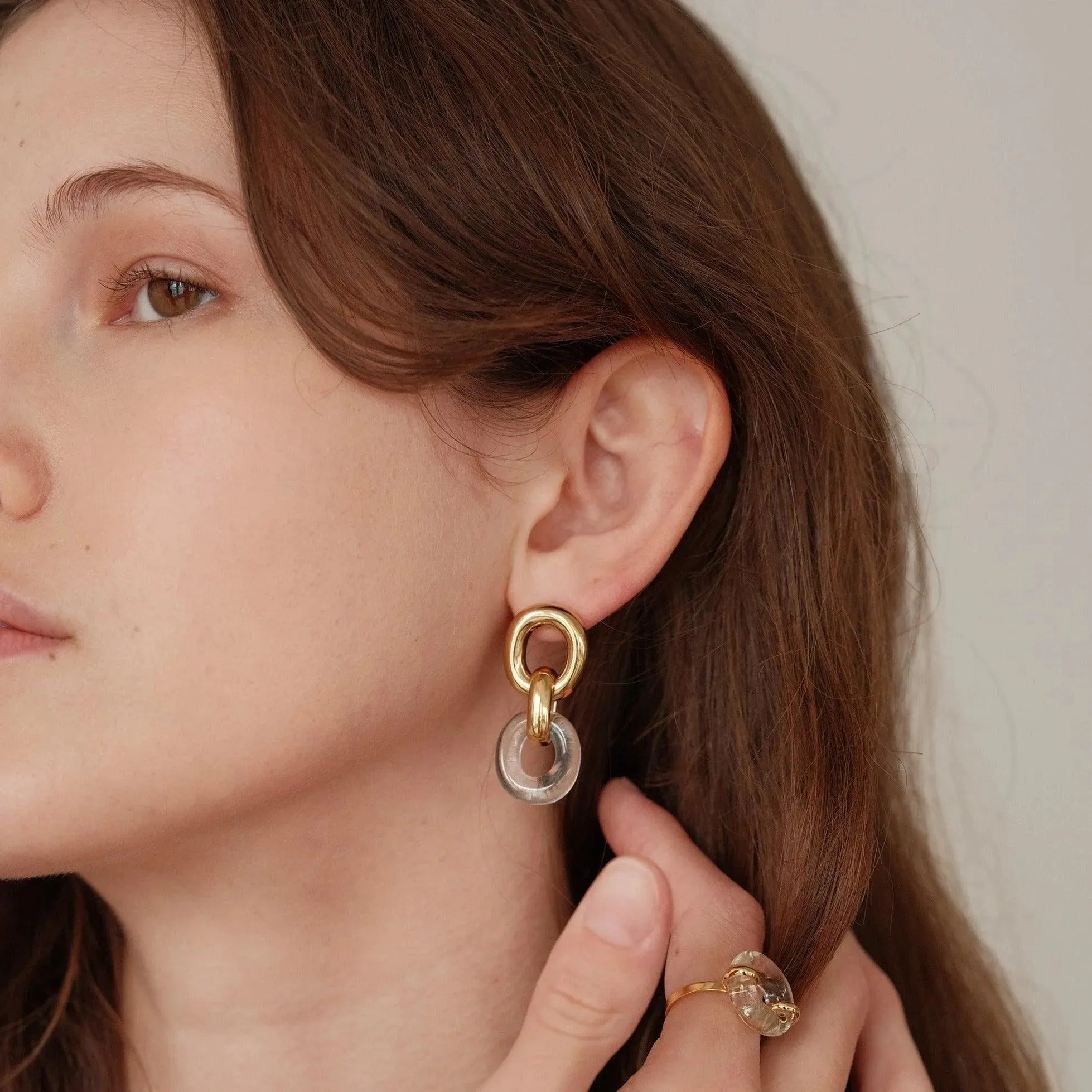Connected Loop Earrings
