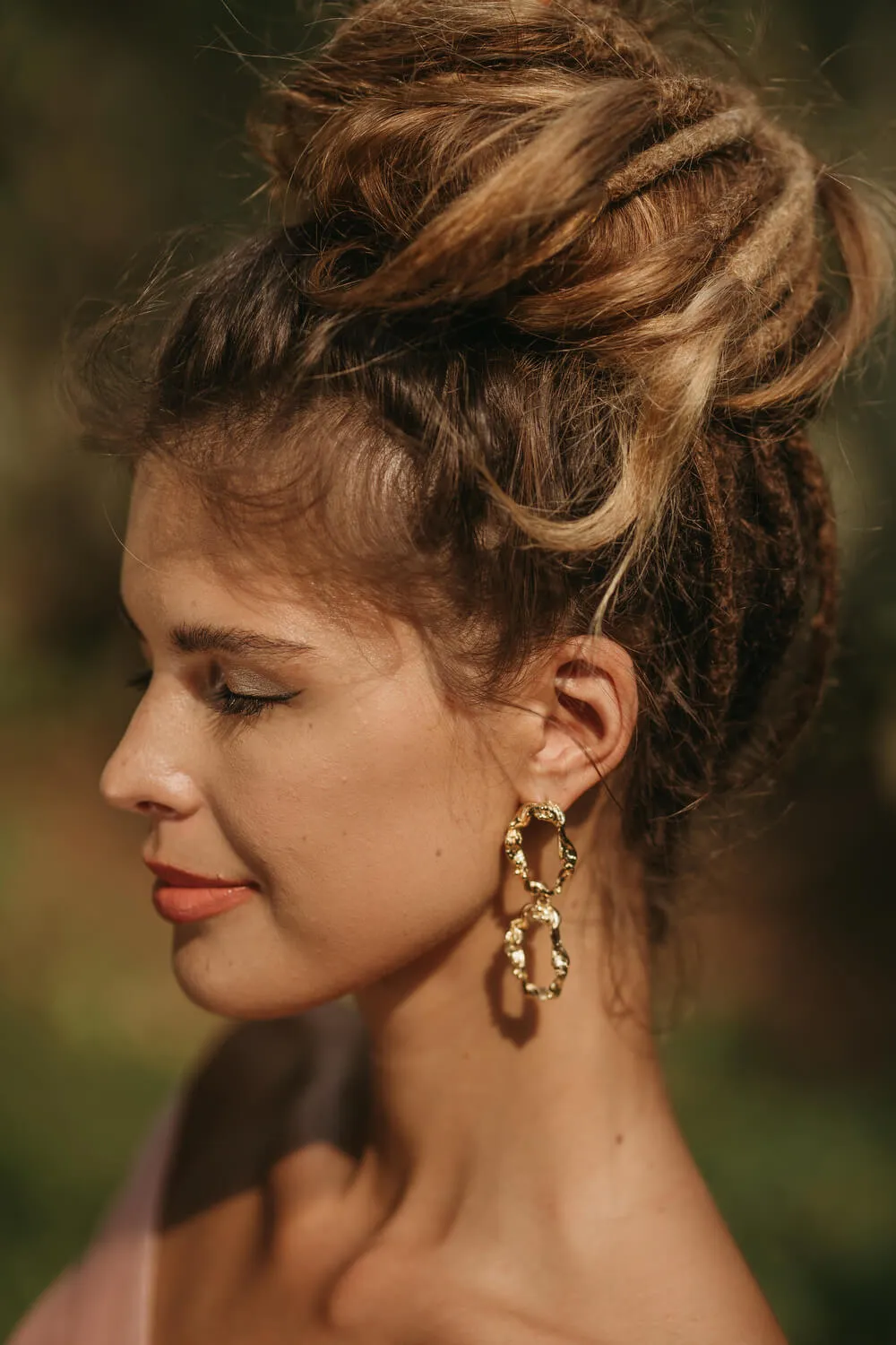 Coral Twin Loop Earrings