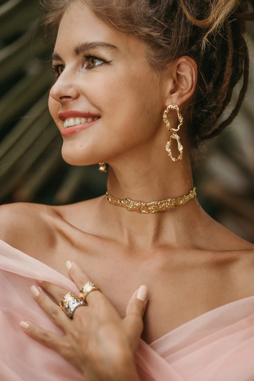 Coral Twin Loop Earrings