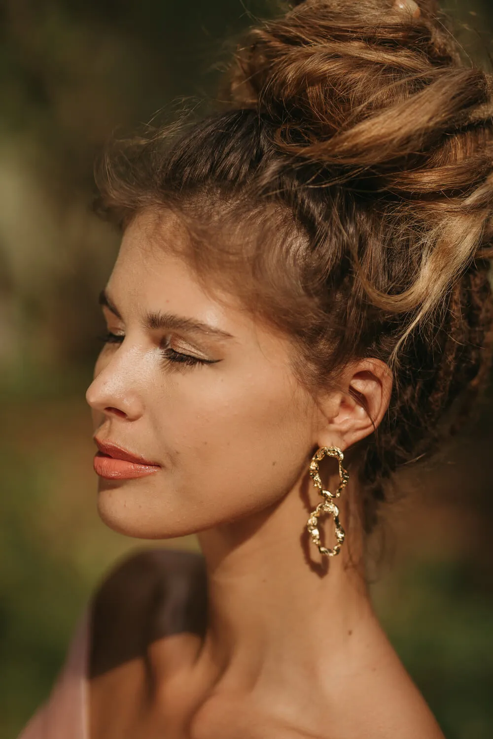 Coral Twin Loop Earrings