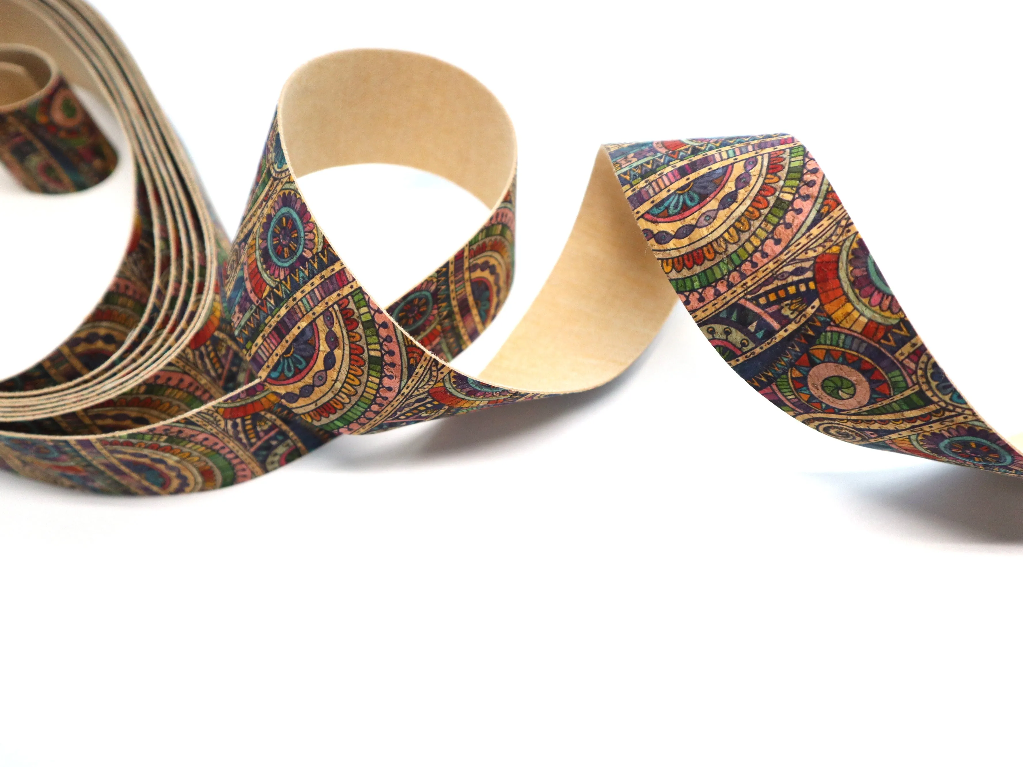Cork Ribbon By the Yard - Kaleidoscope