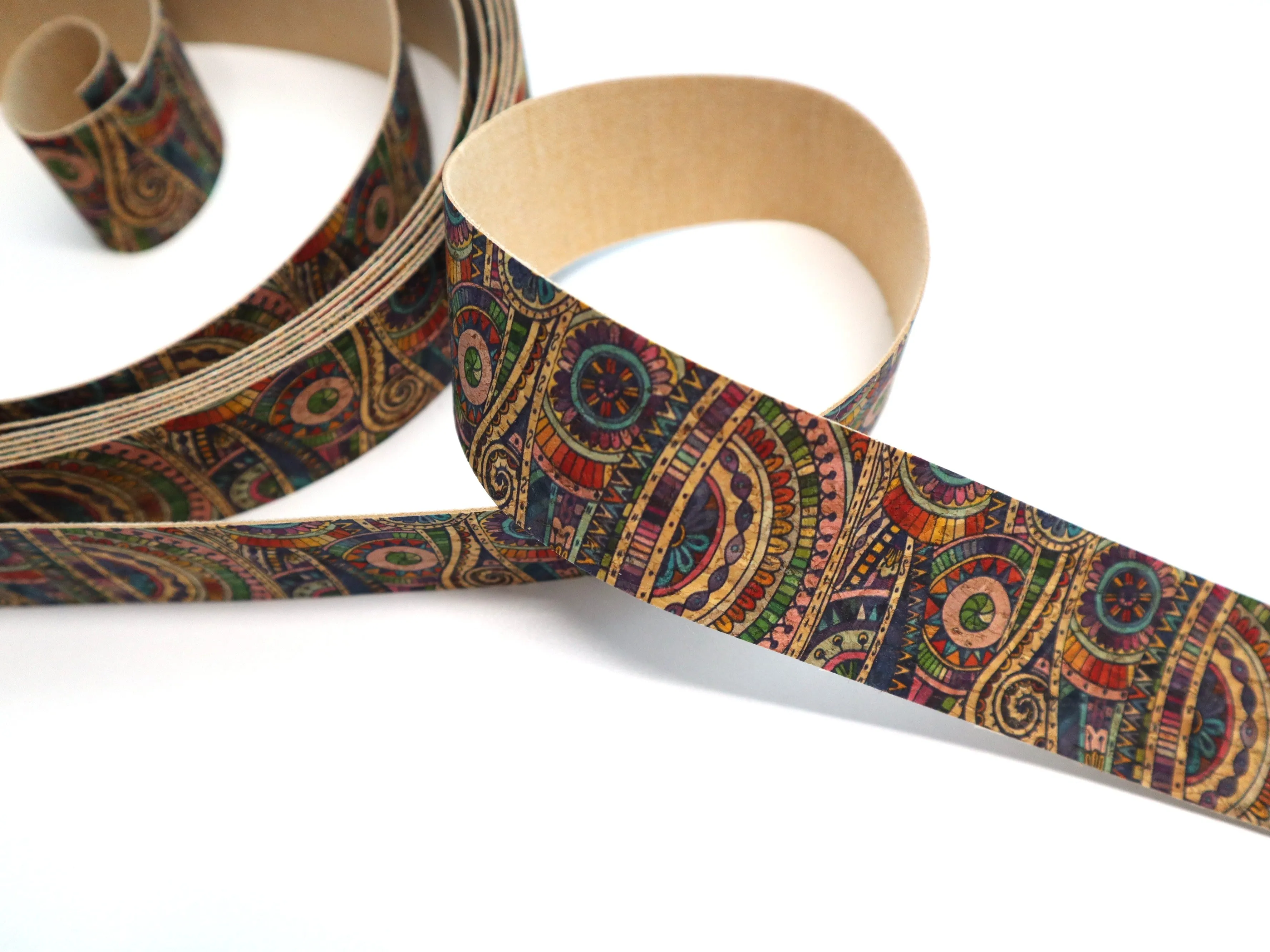 Cork Ribbon By the Yard - Kaleidoscope