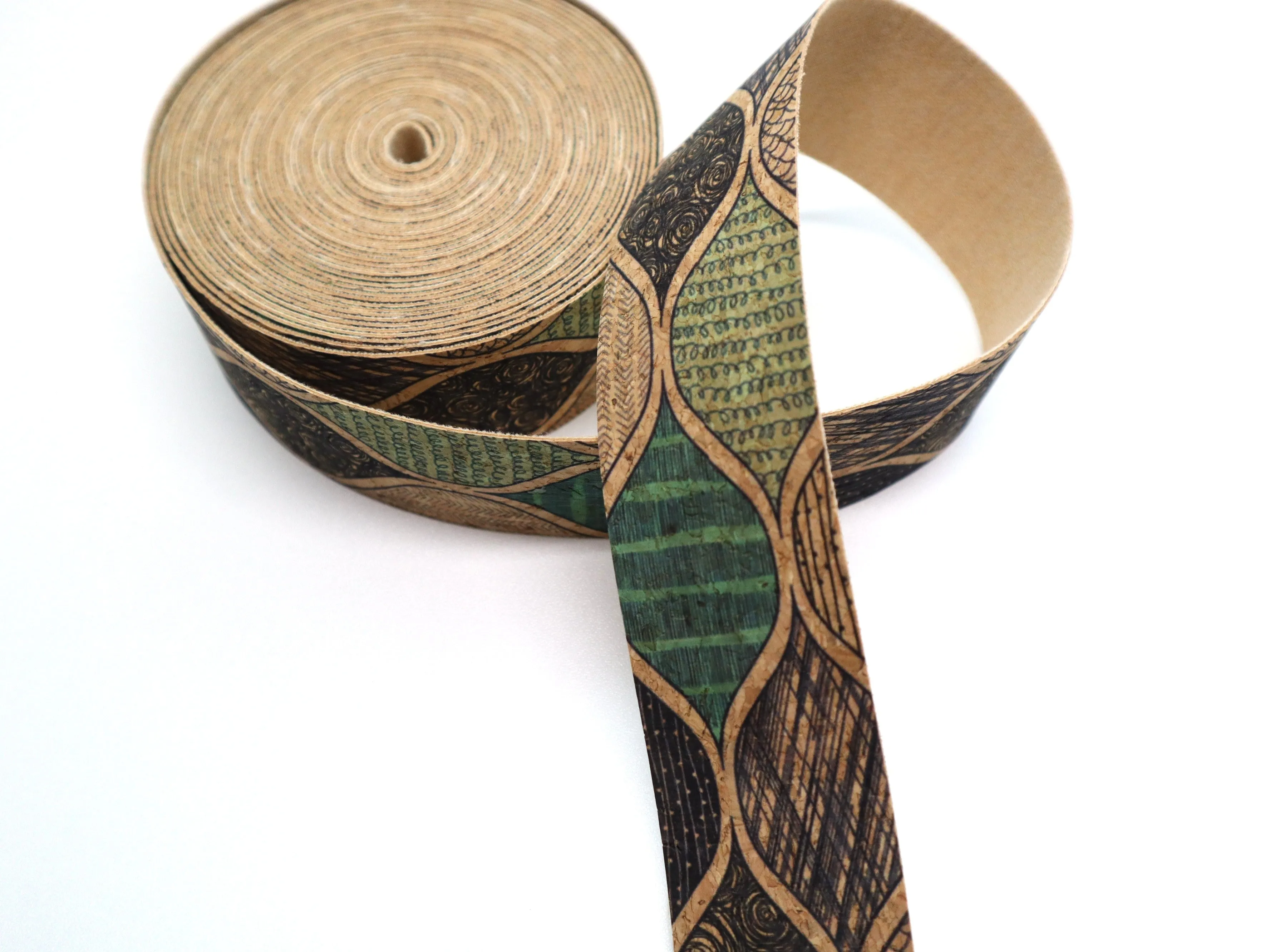 Cork Ribbon By the Yard  - Moroccan Waves