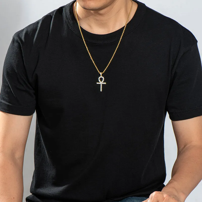Created Diamond Hip Hop Rope Chain Pendant Necklace 23.62''