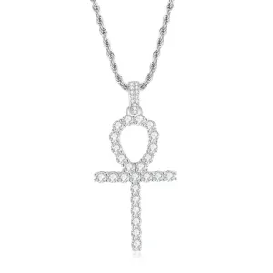 Created Diamond Hip Hop Rope Chain Pendant Necklace 23.62''