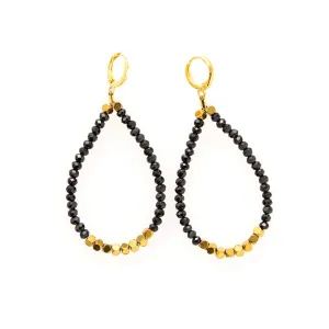 Crystal And Hematite Loop Earrings