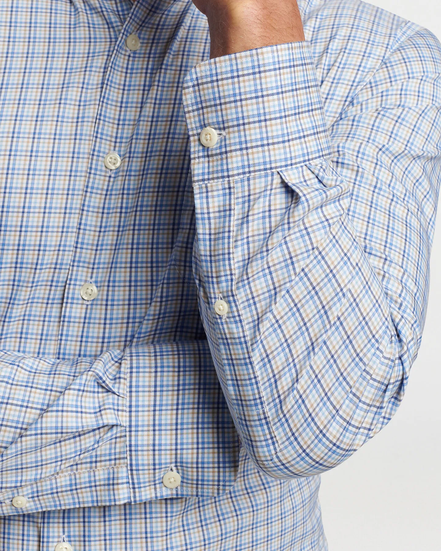 CUTLER CROWN LITE COTTON STRETCH SHIRT - NAVY