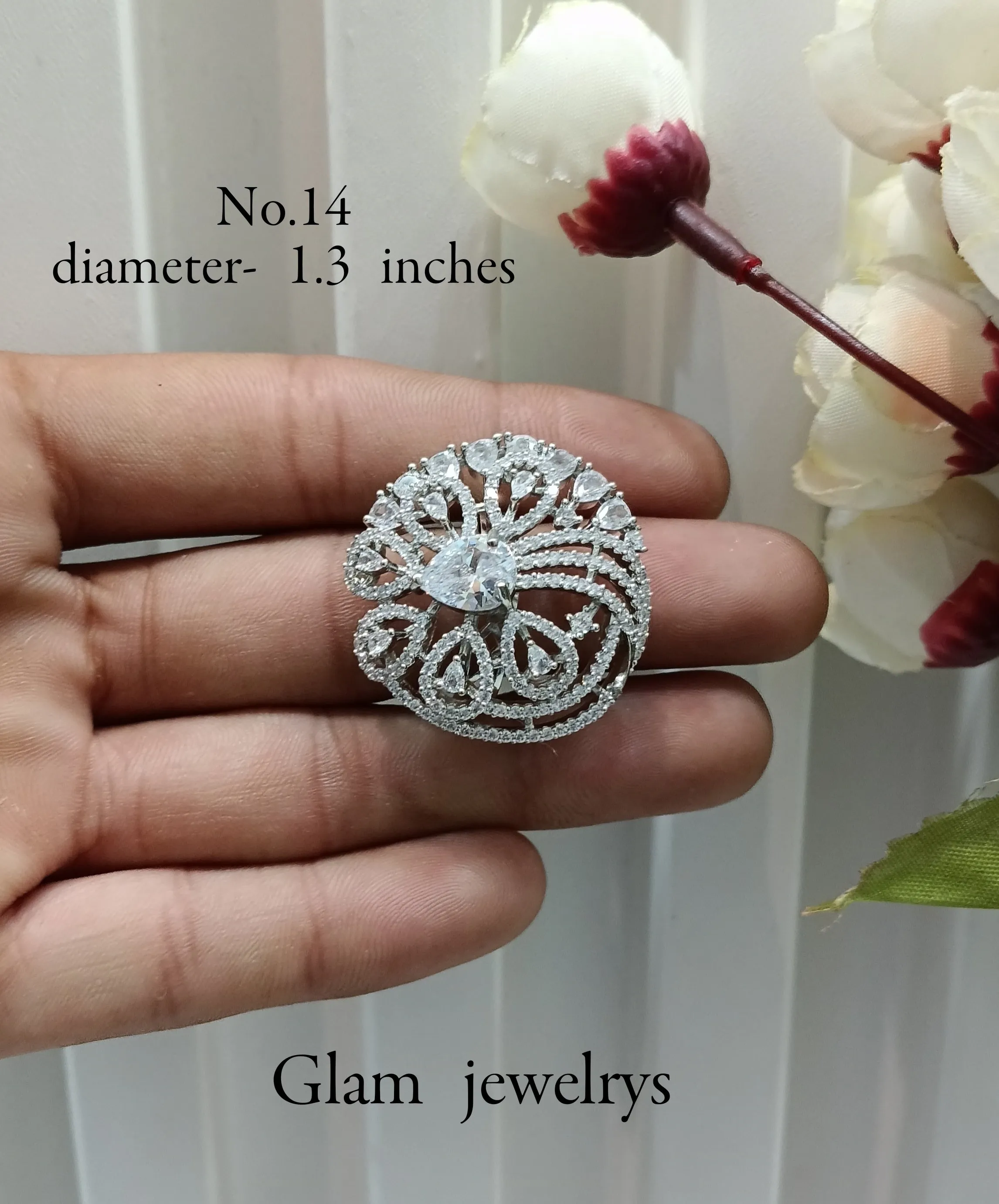 CZ American Diamond Adjustable Indian Finger Rings