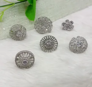 CZ American Diamond Adjustable Indian Finger Rings
