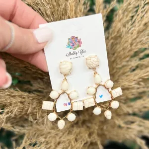 Damsel in Distress Earrings - White