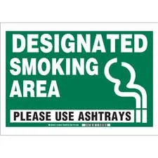 Deated Smoking Area Please Use Ashtrays Sign/ Buy Online