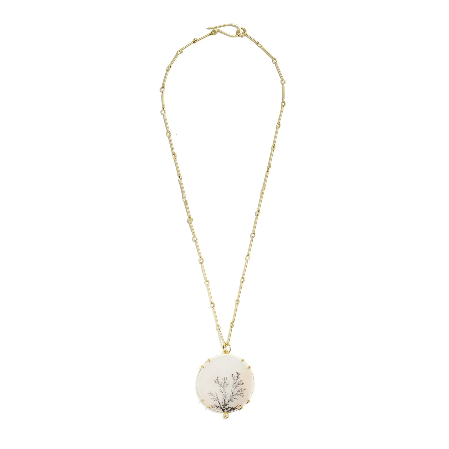 Dendritic Agate & Diamond Pendant