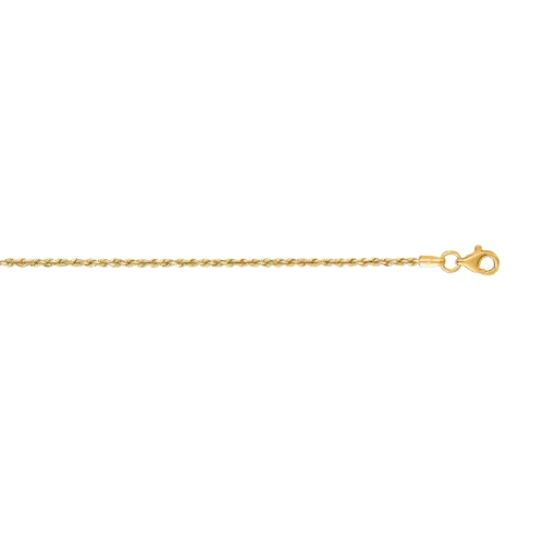 Diamond Cut Rope Chain - 14 Yellow Gold