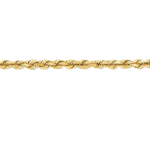 Diamond Cut Rope Chain - 14 Yellow Gold