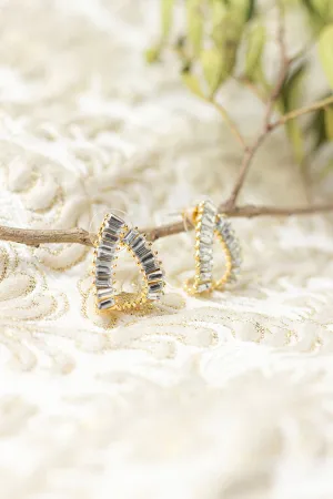 Diamond Gem Loop Cuff Earrings