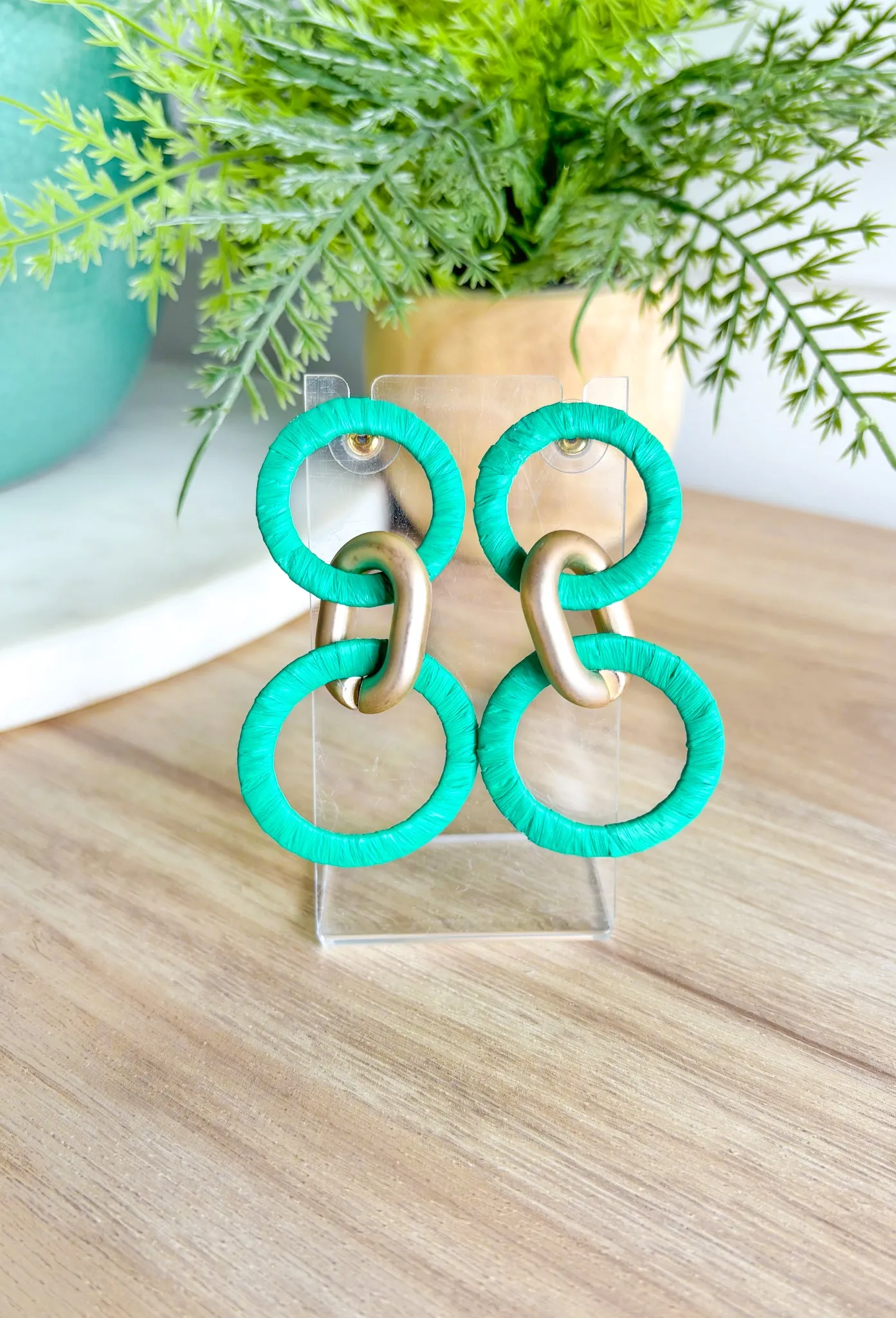 Different Views Earrings in Green