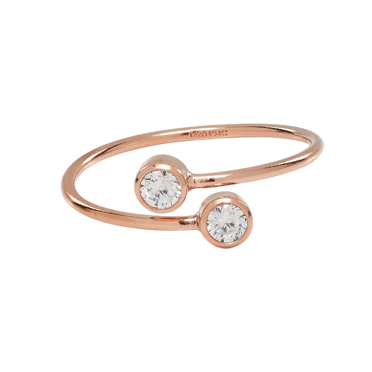Double CZ Adjustable Ring