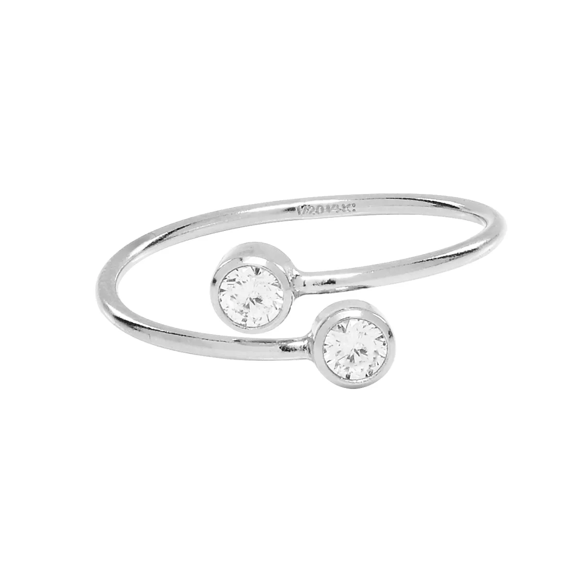 Double CZ Adjustable Ring