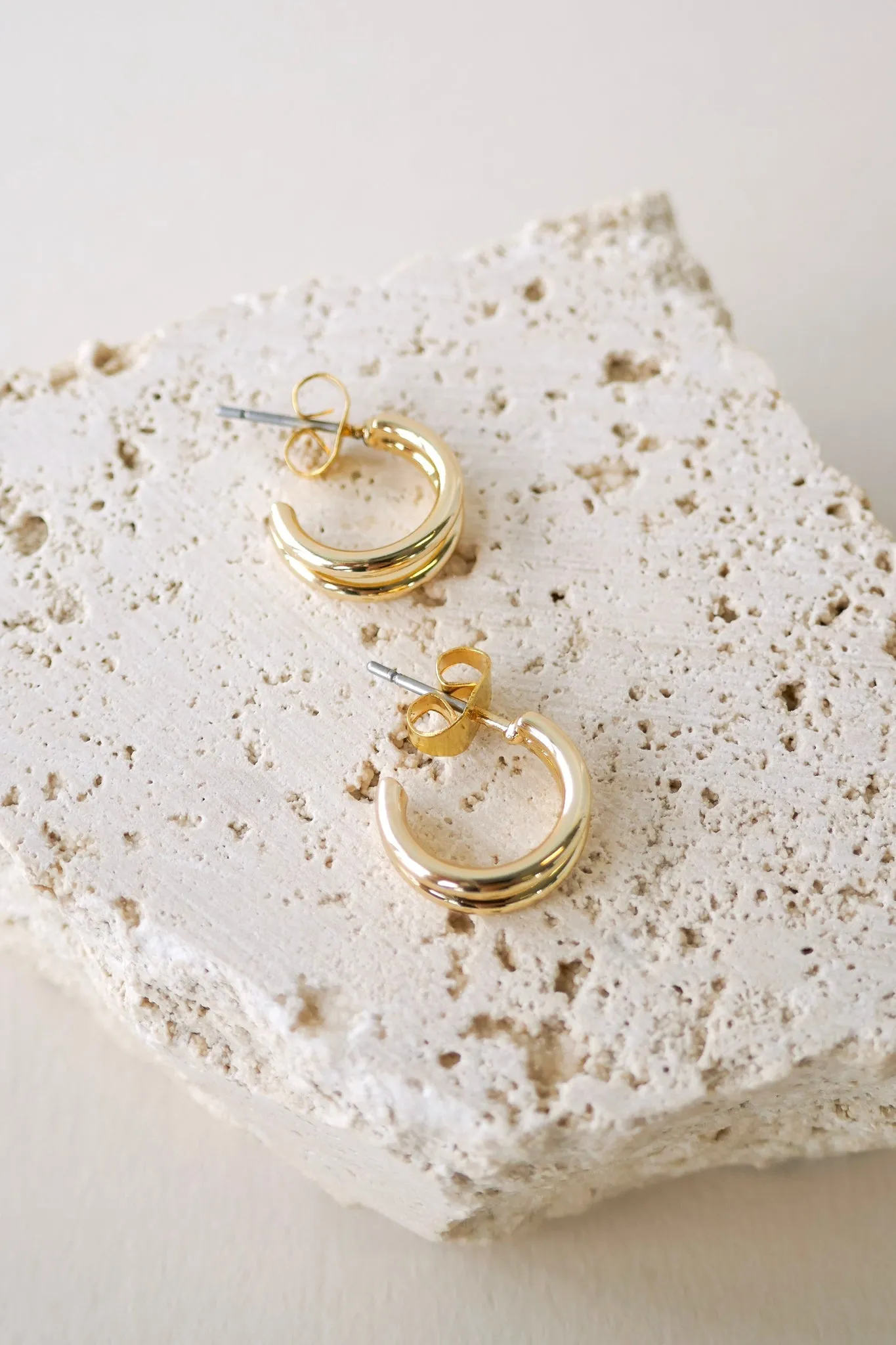 Double Loop Earrings - Gold