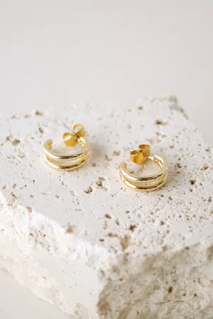 Double Loop Earrings - Gold