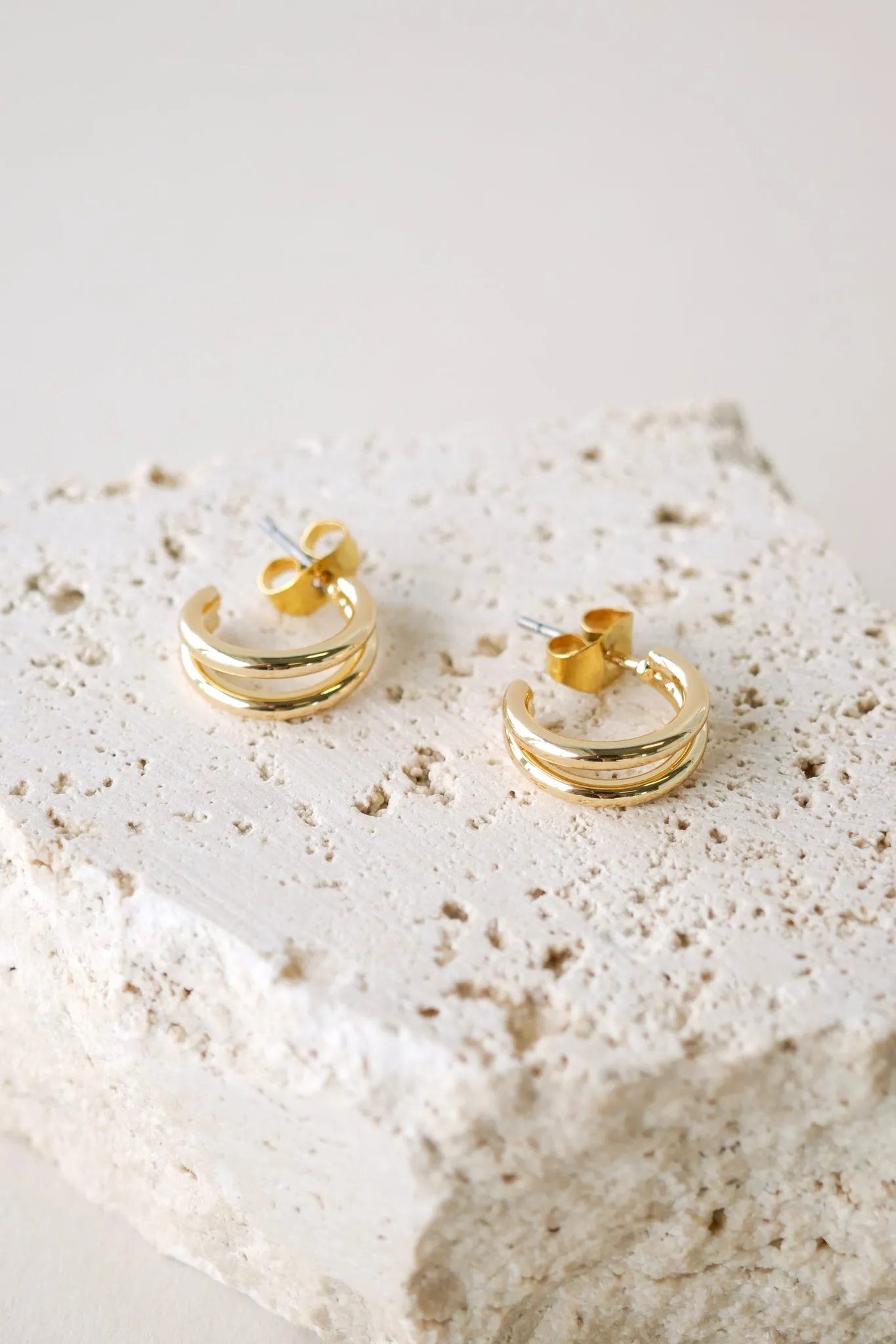 Double Loop Earrings - Gold