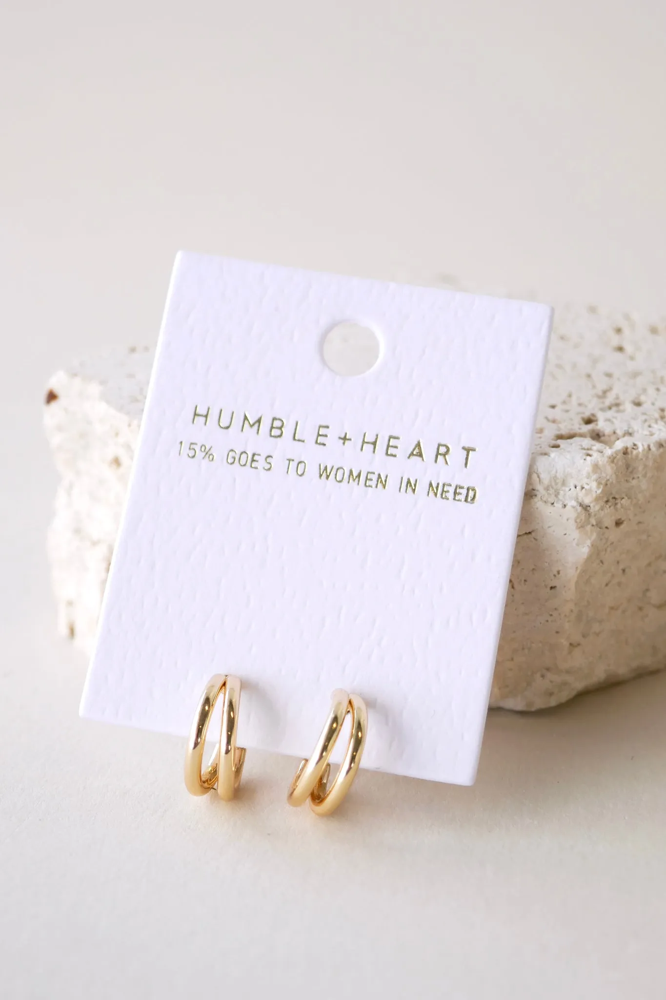 Double Loop Earrings - Gold
