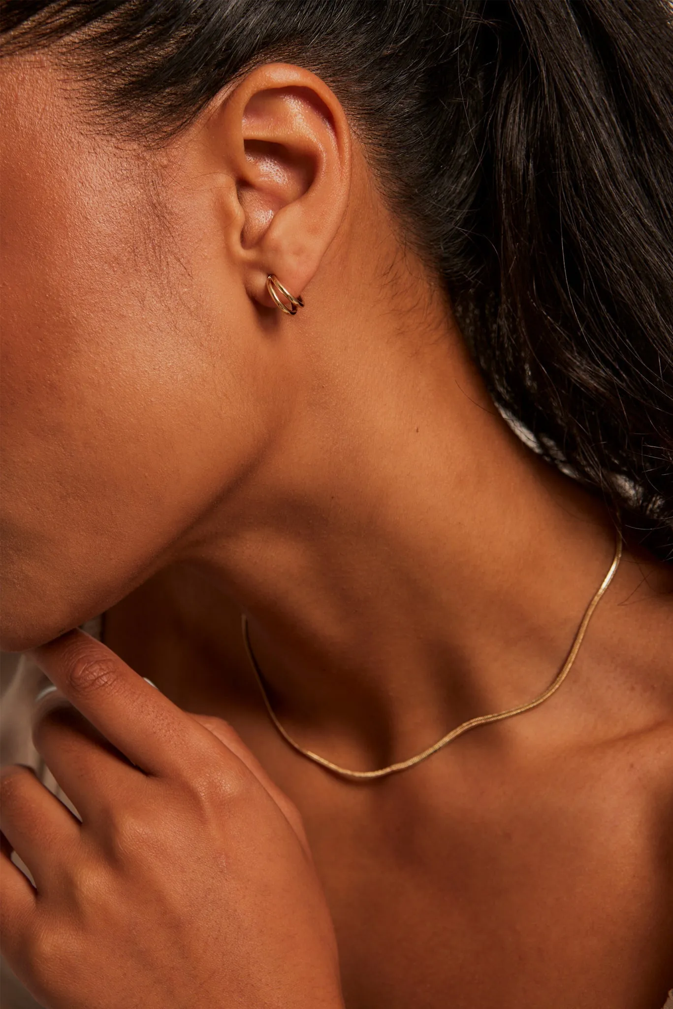 Double Loop Earrings - Gold