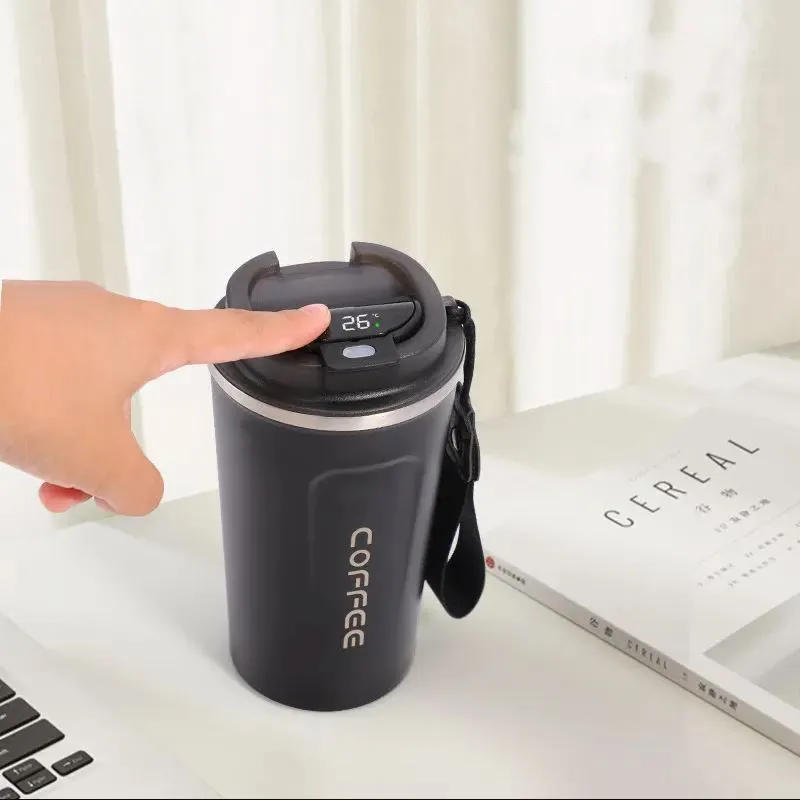 Double Wall Stainless Steel Vacuum Mug with LED Temperature Display