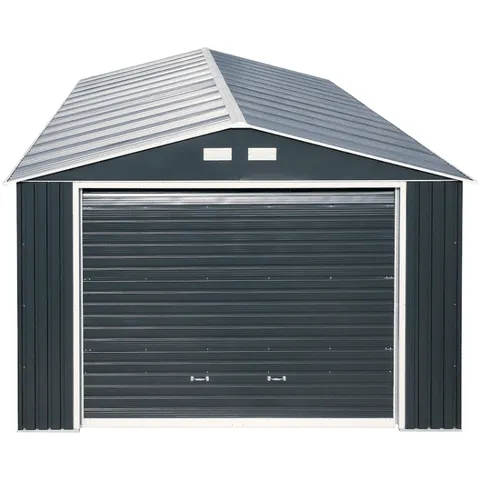 Duramax 12'x26' Imperial Metal Garage Dark Gray w/ White Trim 55151