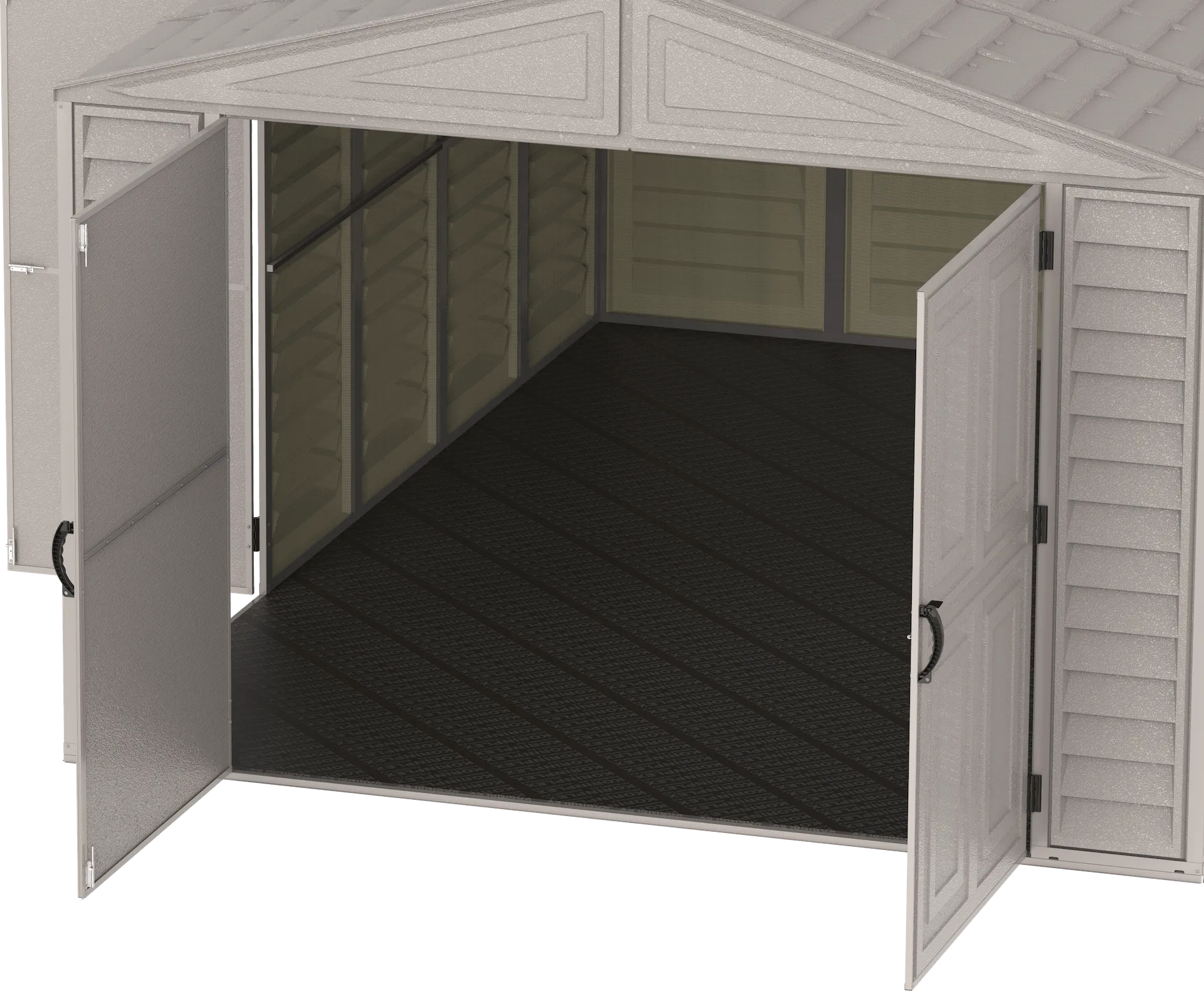 Duramax Vinyl Garage 10.5x15.5 w/ Foundation 2 Windows 15026