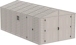 Duramax Vinyl Garage 10.5x28.5 w/ Foundation 2 Windows 15526