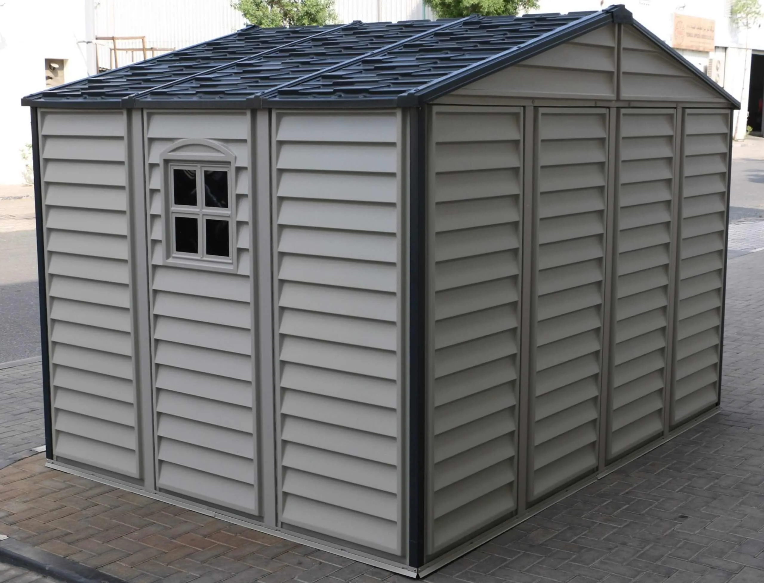 Duramax Woodside Plus 10'x8' Gray with Foundation 30227