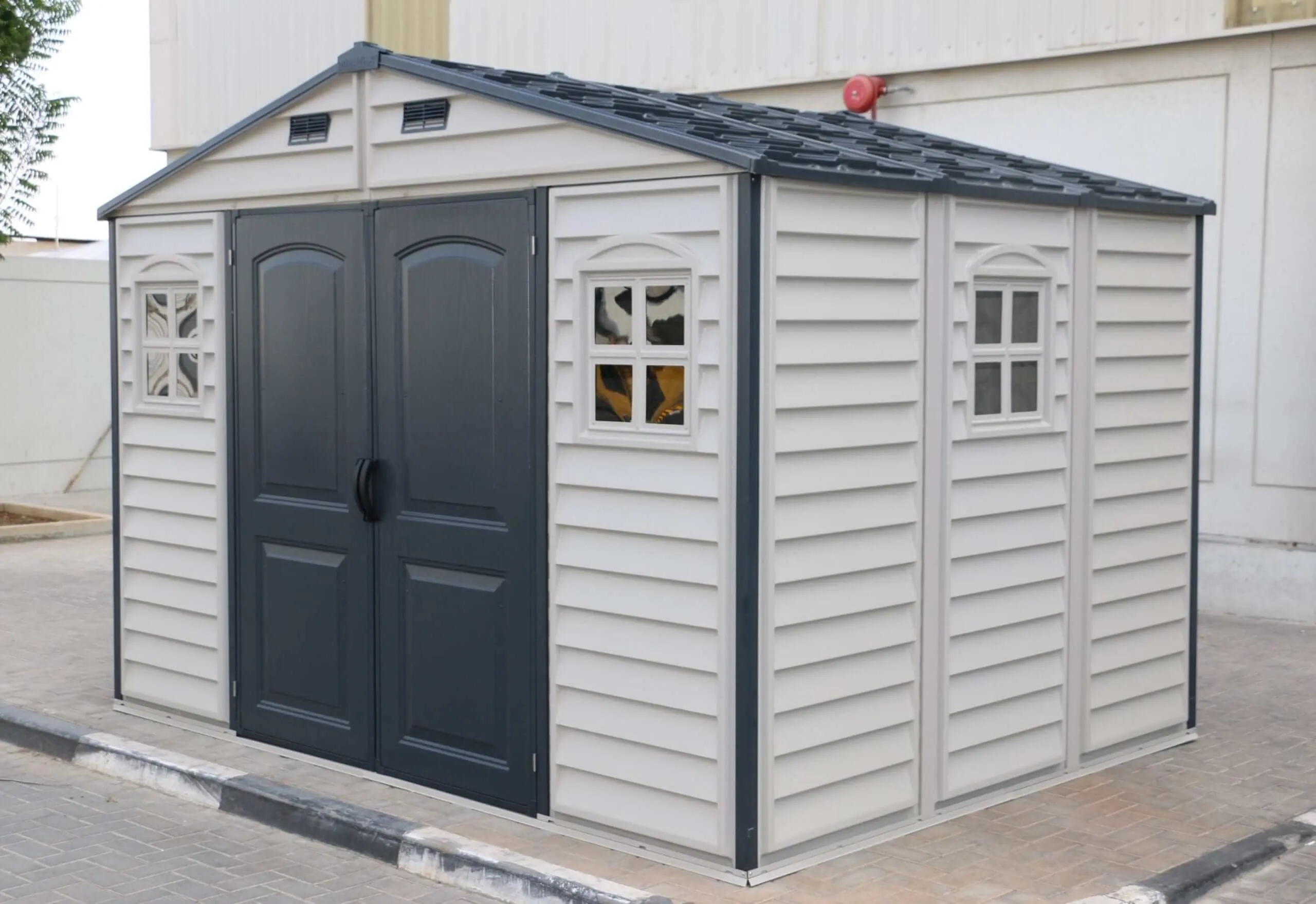 Duramax Woodside Plus 10'x8' Gray with Foundation 30227