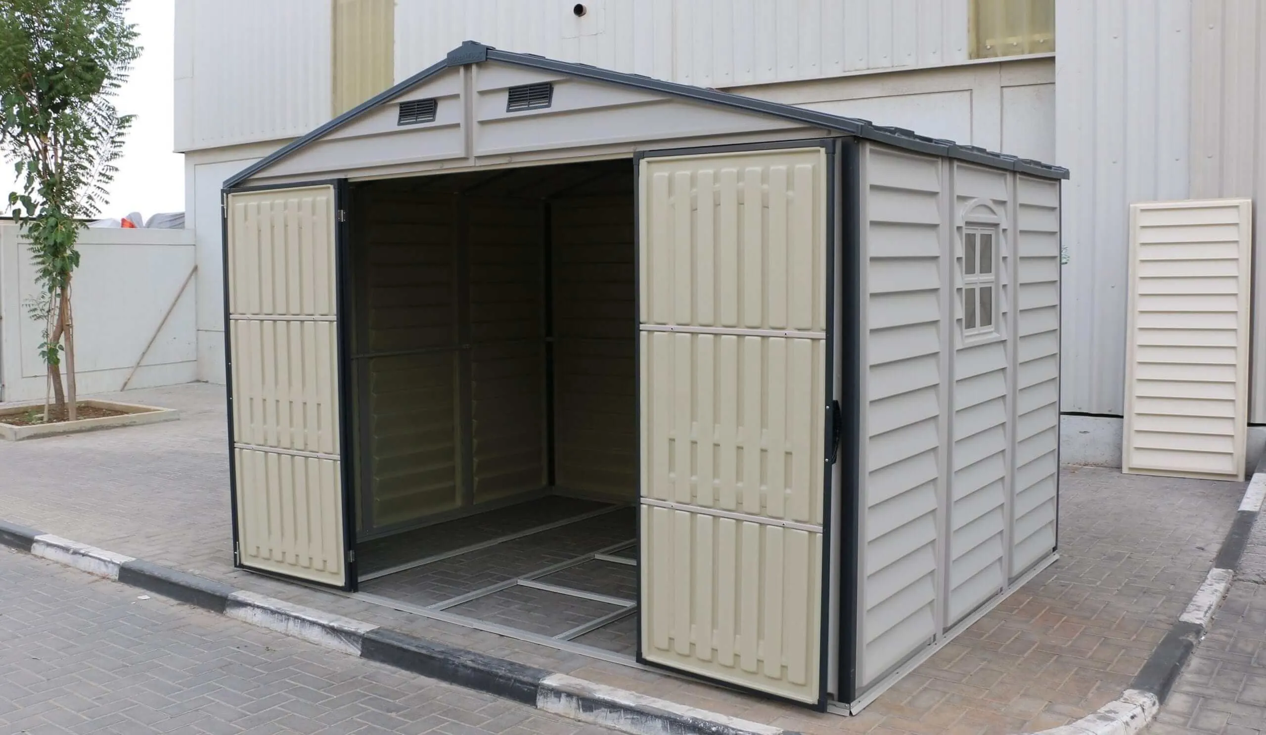Duramax Woodside Plus 10'x8' Gray with Foundation 30227
