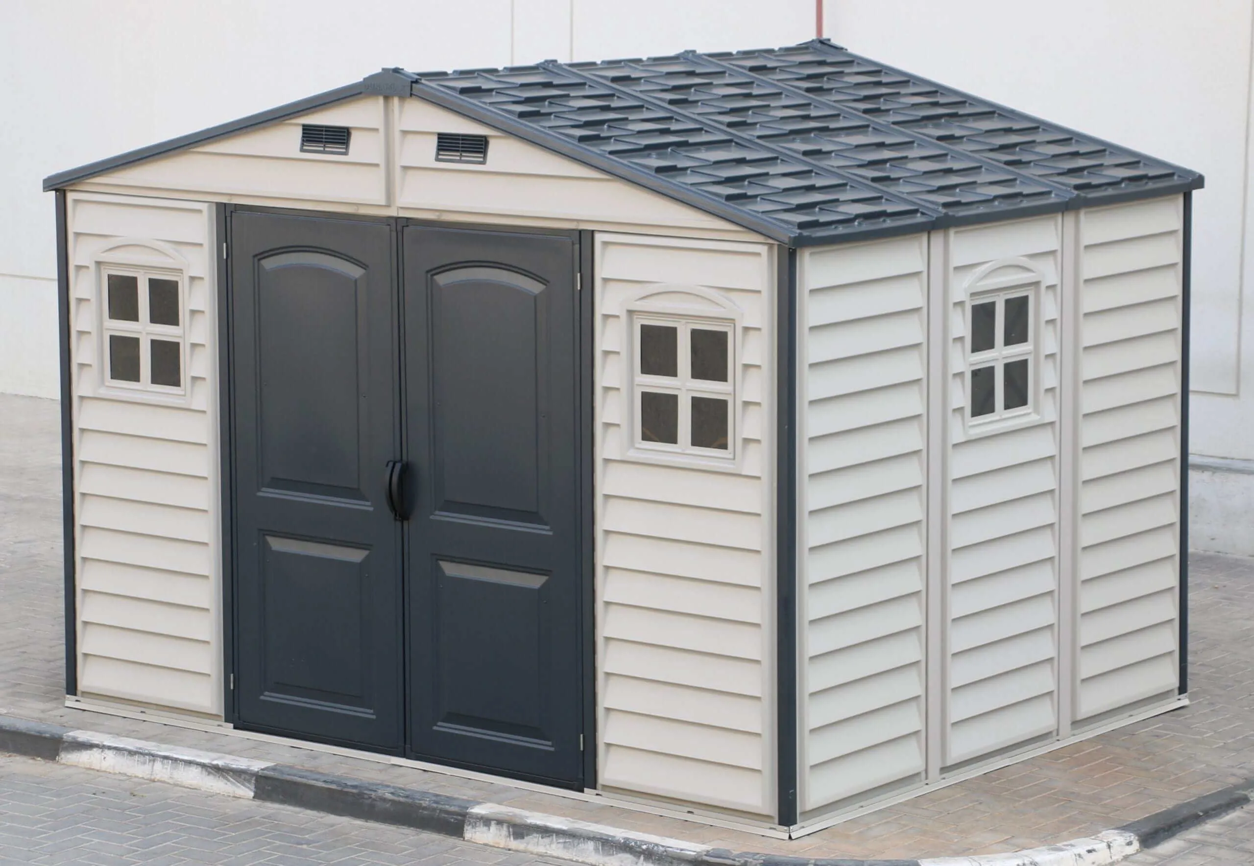 Duramax Woodside Plus 10'x8' Gray with Foundation 30227