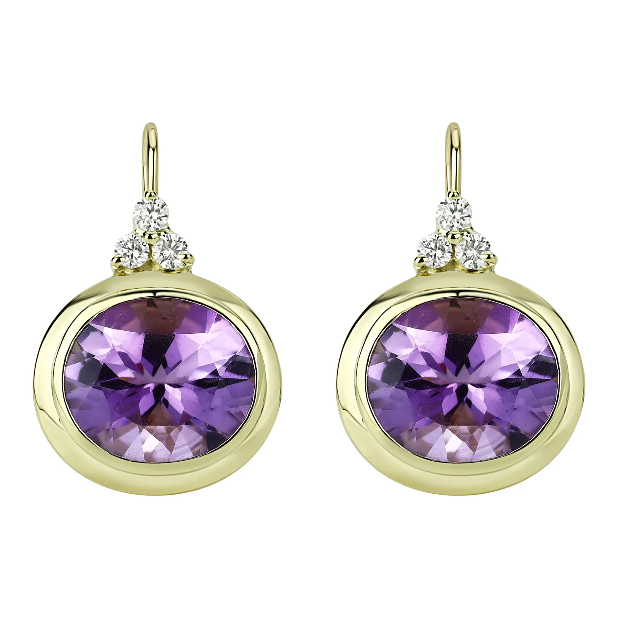 Earrings - Amethyst And Diamond (2306C)
