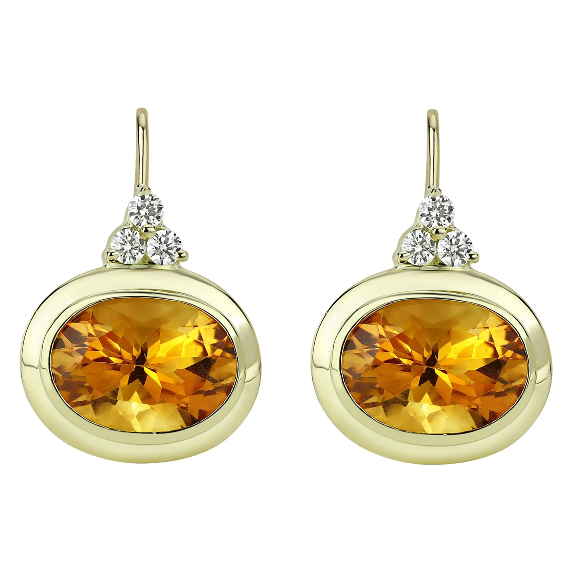 Earrings - Citrine And Diamond (2306B)